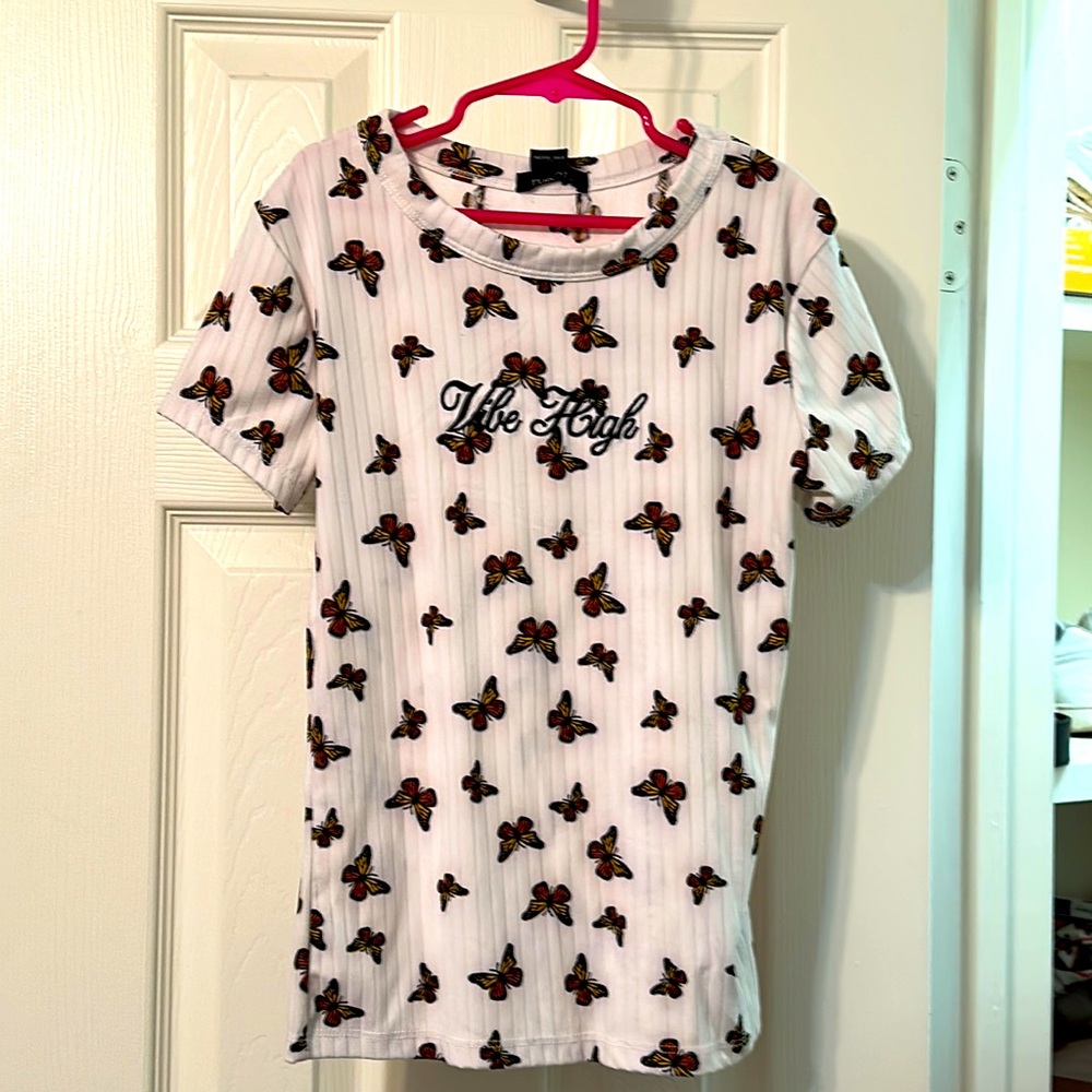 Fly High- tight; fitted; cropped; shirt